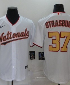 Stephen Strasburg #37 Washington Nationals 2020 Mlb White Jersey