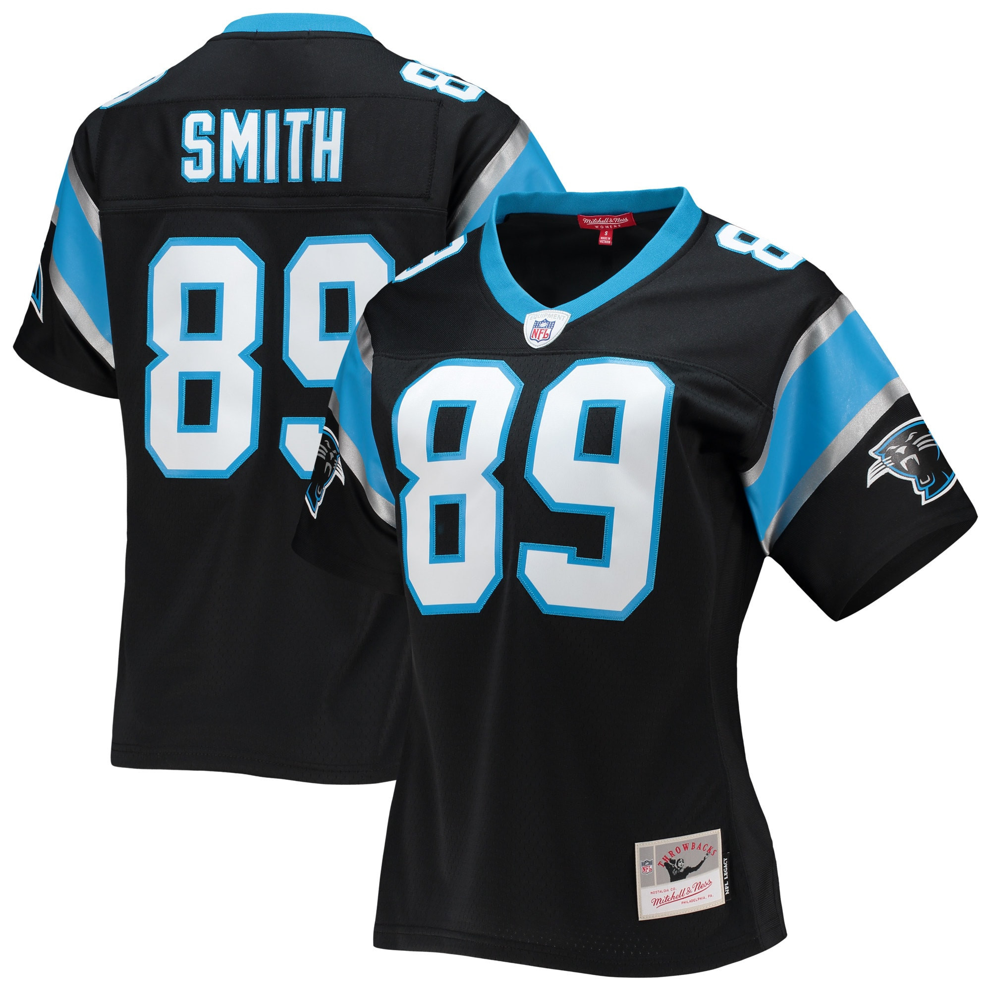 Steve Smith Carolina Panthers Mitchell & Ness Womens Legacy Replica Player Jersey - Black Nfl