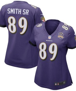 Steve Smith Sr Baltimore Ravens Nike Womens Patch Game Jersey - Purple