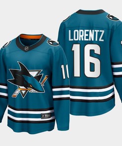 Steven Lorentz 16 San Jose Sharks 2022-23 Home The Evolve Teal Jersey