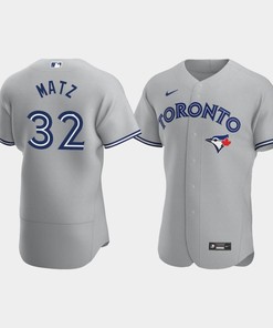 Steven Matz 32 Toronto Blue Jays Gray Road Jersey