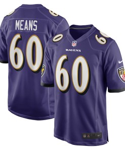 Steven Means Baltimore Ravens Game Player Jersey - Purple