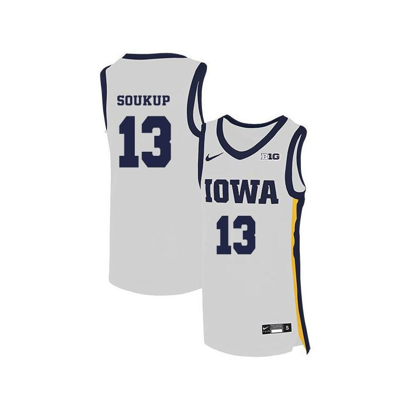 Steven Soukup 13 Iowa Hawkeyes Elite Basketball Men Jersey - White