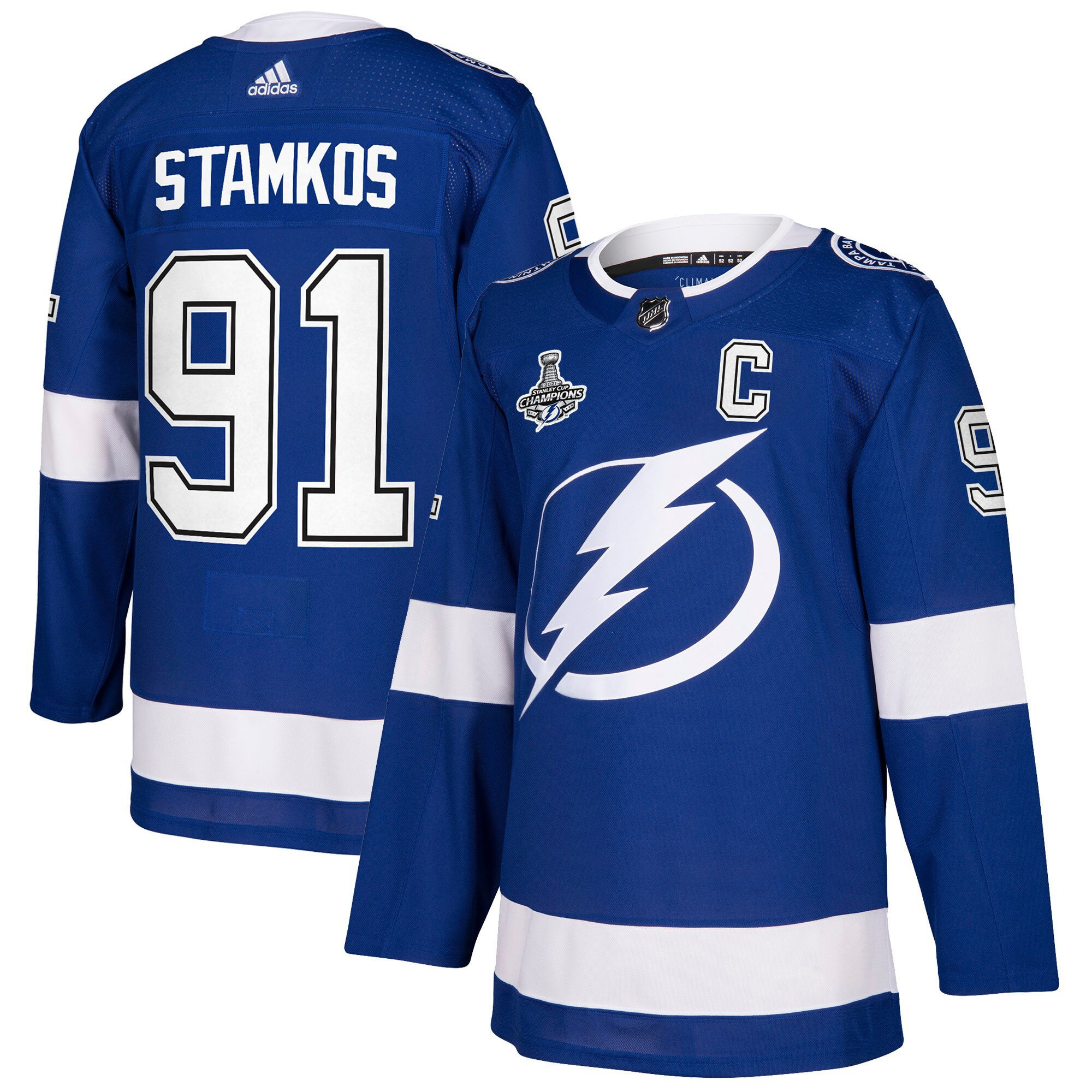 Steven Stamkos Tampa Bay Lightning Adidas 2021 Stanley Cup Champions Authentic Player Jersey - Blue Nhl