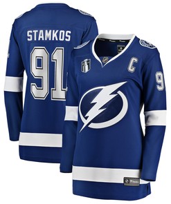 Steven Stamkos Tampa Bay Lightning Fanatics Branded Womens Home 2022 Stanley Cup Final Breakaway Player Jersey - Blue Nhl