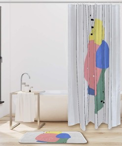 Stone Mushroom Fabric Bathroom Shower Curtain - Durable Waterproof Bath Curtains