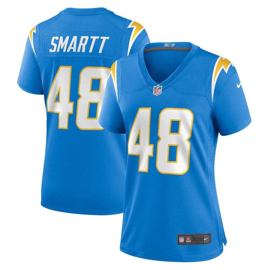 Stone Smartt 48 Los Angeles Chargers Women's Game Player Jersey - Powder Blue