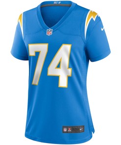 Storm Norton 74 Los Angeles Chargers Women's Game Jersey - Powder Blue