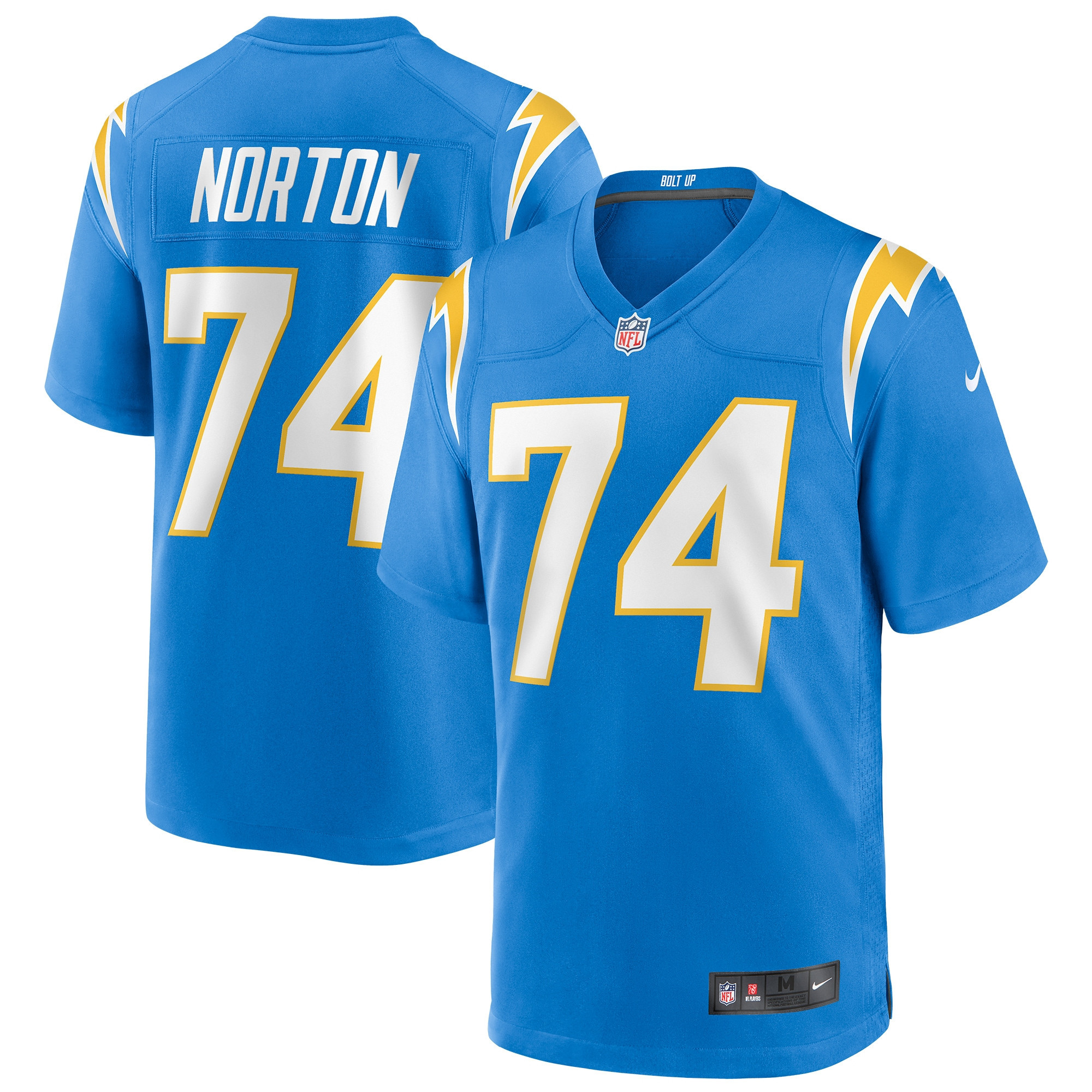 Storm Norton Los Angeles Chargers Team Game Jersey - Powder Blue Nfl