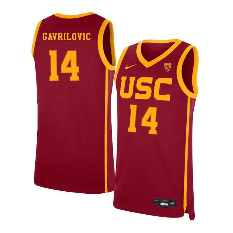 Strahinja Gavrilovic 14 USC Trojans Elite Basketball Men Jersey - Red
