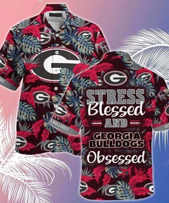 Stress Blessed And Georgia Bulldogs Obsessed Uga Hawaiian Shirt