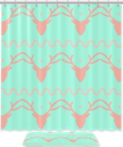 Striped Dragonfly Shower Curtain in Waterproof Fabric for Bathroom Decoration