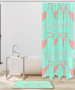 Striped Dragonfly Shower Curtain in Waterproof Fabric for Bathroom Decoration
