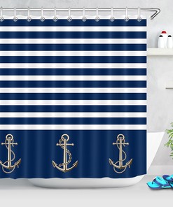 Striped Sailor Shower Curtain Bathroom Decor