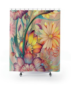 Stylish Botanical Art Floral Shower Curtain for Chic Bathroom Decor