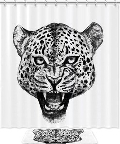 Stylish Leopard Print Waterproof Shower Curtain for Bathroom Decor