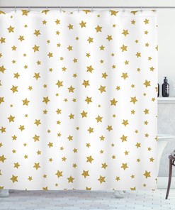 Stylish Yellow Stars Pattern Birthday Shower Curtain - Cute Bathroom Decor