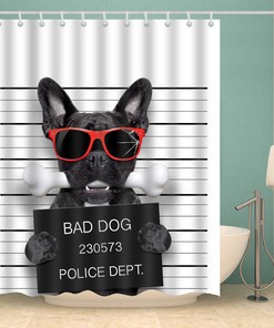 Stylishly Canine - 3D Pet Dog Puppy Sunglasses Animal Print Bathroom shower curtain for Bathroom Decor