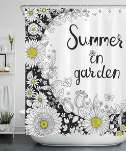Summer Garden Flowers Shower Curtain - Bathroom Accessory