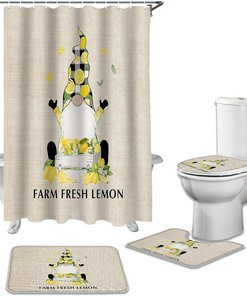 Summer Time Gnome with Lemon Shower Curtain for a Fun and Colorful Bathroom Decor