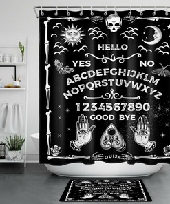 Sun Moon Skull Divine Shower Curtain for Mystical Bathroom Decor