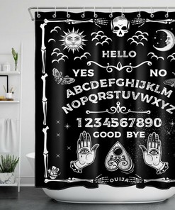 Sun Moon Skull Divine Shower Curtain for Mystical Bathroom Decor