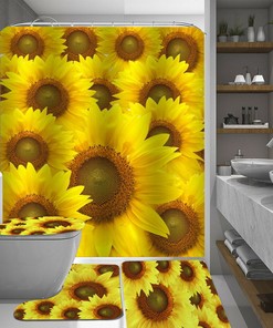 Sunflower Home Decor Shower Curtain for Bright Bathrooms