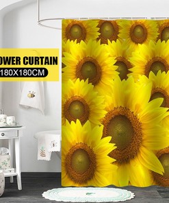 Sunflower Home Decor Shower Curtain for Bright Bathrooms