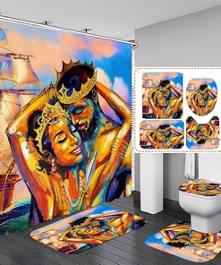 Sunny Yellow African American Shower Curtain - Bathrooms and Accessories Included for Bathroom Decor