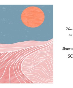 Sunrise Pink Landscape Blue Sky Fabric Shower Curtain - Bathroom Decor