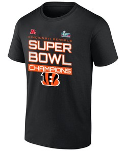 Super Bowl LVI Champions Cincinnati Bengals Iconic Slant Black T-Shirt