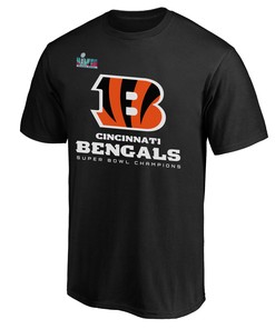 Super Bowl LVII Cincinnati Bengals Team Logo Lockup Black Men T-Shirt
