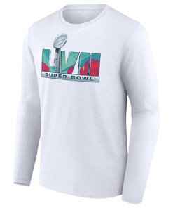 Super Bowl Merchandise SB LVII Logo Long Sleeve T-Shirt - White