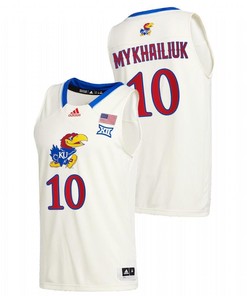 Sviatoslav Mykhailiuk 10 Kansas Jayhawks College Basketball Men Jersey - Cream
