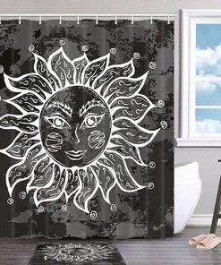 Symbolic Abstract Sun Shower Curtain - Bathroom Decor Fabric