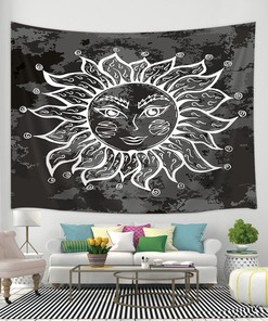 Symbolic Abstract Sun Shower Curtain - Bathroom Decor Fabric