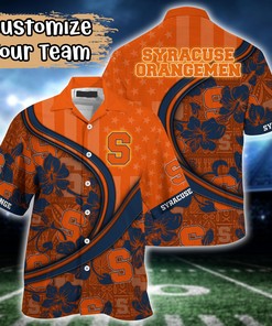Syracuse Orange NCAA US Flag Flower Hawaii Shirt For Fans