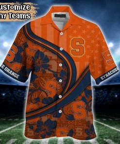 Syracuse Orange NCAA US Flag Flower Hawaii Shirt For Fans