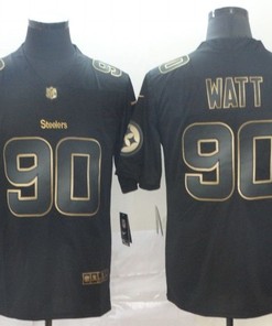 T. J. Watt #90 Pittsburgh Steelers Nfl Explosion Legendary Gold Black Jersey