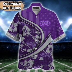 TCU Horned Frogs NCAA US Flag Flower Hawaii Shirt For Fans