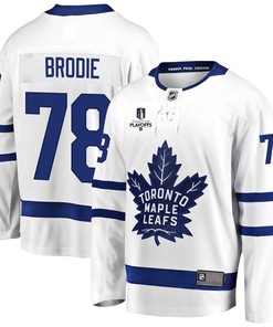 T.J. Brodie 78 Toronto Maple Leafs Stanley Cup 2023 Playoffs Patch Away Breakaway Men Jersey - White