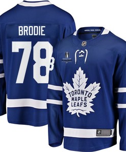T.J. Brodie 78 Toronto Maple Leafs Stanley Cup 2023 Playoffs Patch Home Breakaway Men Jersey - Blue