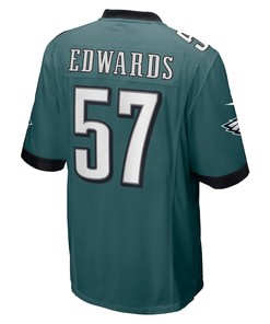 T.J. Edwards 57 Philadelphia Eagles Game Jersey - Midnight Green