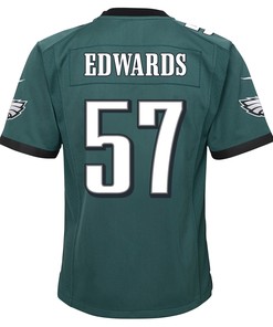 T.J. Edwards 57 Philadelphia Eagles Super Bowl LVII Champions 2 Stars 2 Stars Youth Game Jersey - Black