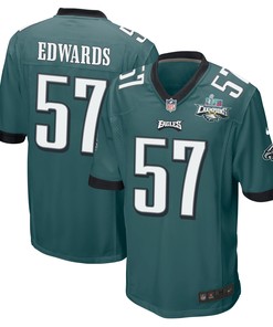 T.J. Edwards 57 Philadelphia Eagles Super Bowl LVII Champions 2 Stars Men Game Jersey - Midnight Green