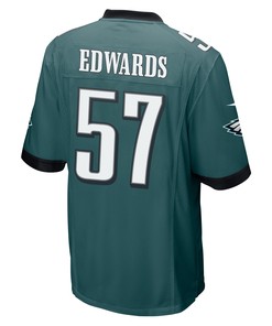 T.J. Edwards 57 Philadelphia Eagles Super Bowl LVII Champions 2 Stars Men Game Jersey - Midnight Green