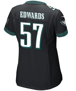 T.J. Edwards 57 Philadelphia Eagles Super Bowl LVII Champions 2 Stars Women Game Jersey - Black