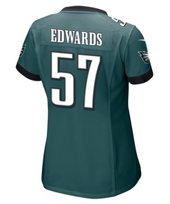T.J. Edwards 57 Philadelphia Eagles Super Bowl LVII Champions 2 Stars Women Game Jersey - Midnight Green