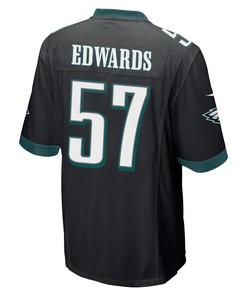 T.J. Edwards 57 Philadelphia Eagles Super Bowl LVII Champions Men Game Jersey - Black
