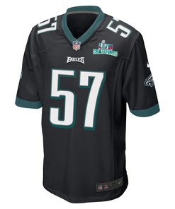 T.J. Edwards 57 Philadelphia Eagles Super Bowl LVII Champions Men Game Jersey - Black